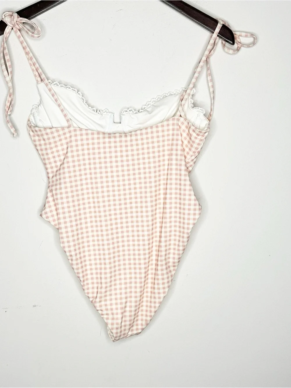 NWT Dippin’ Daisy’s Bonjour One Piece Swimsuit Petal Plaid Lingerie Sexy Gingham